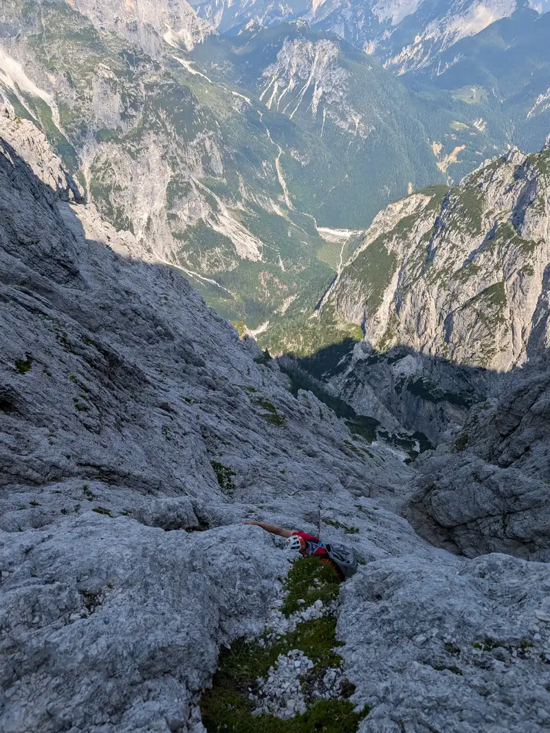 A look back, terrain gets vertical a bit.