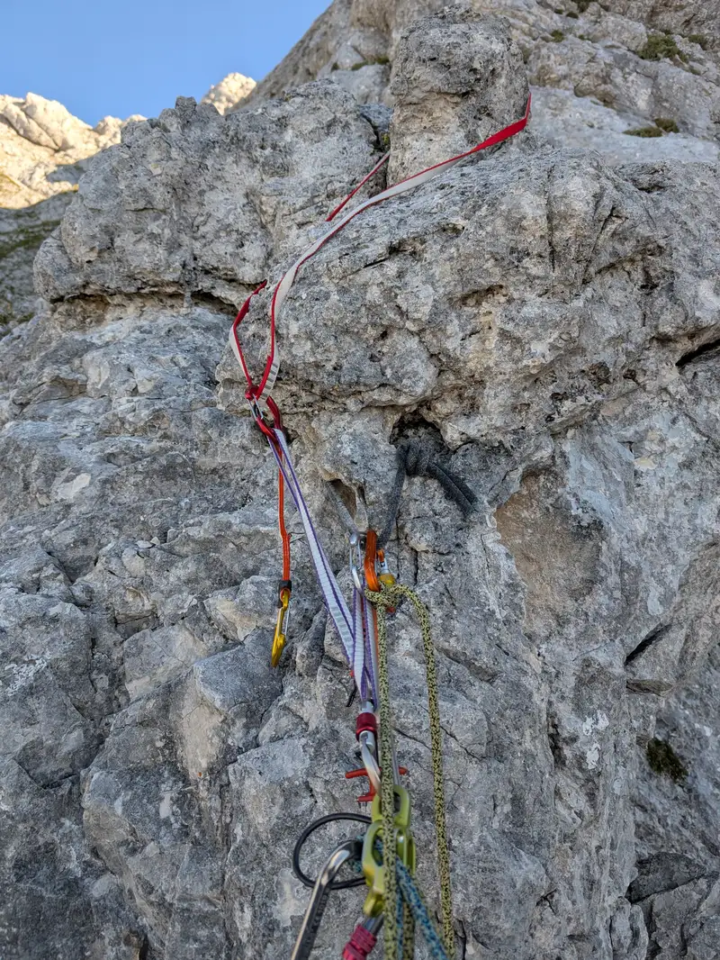 Second stand - no bolts or pittons here but loops are enough.