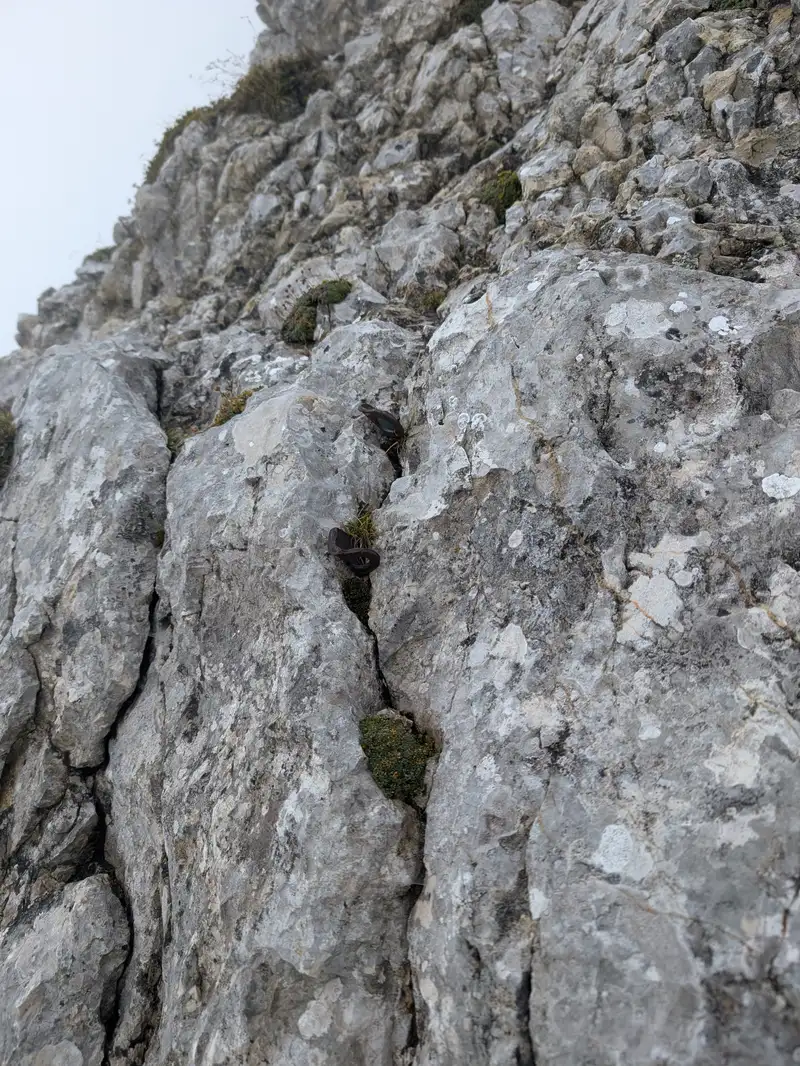Pittons in the first belay.