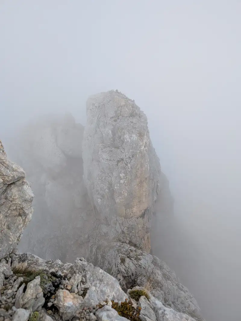 A look back on Macasence, the giant block we crawled under can also be seen.