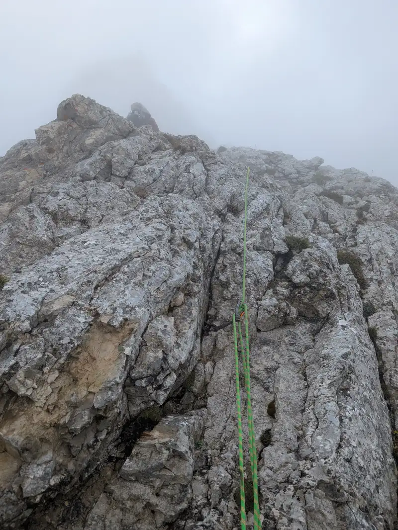 Last pitton before the third belay. We initially thought that is the actual belay, continue 5 meters up and you will get there.