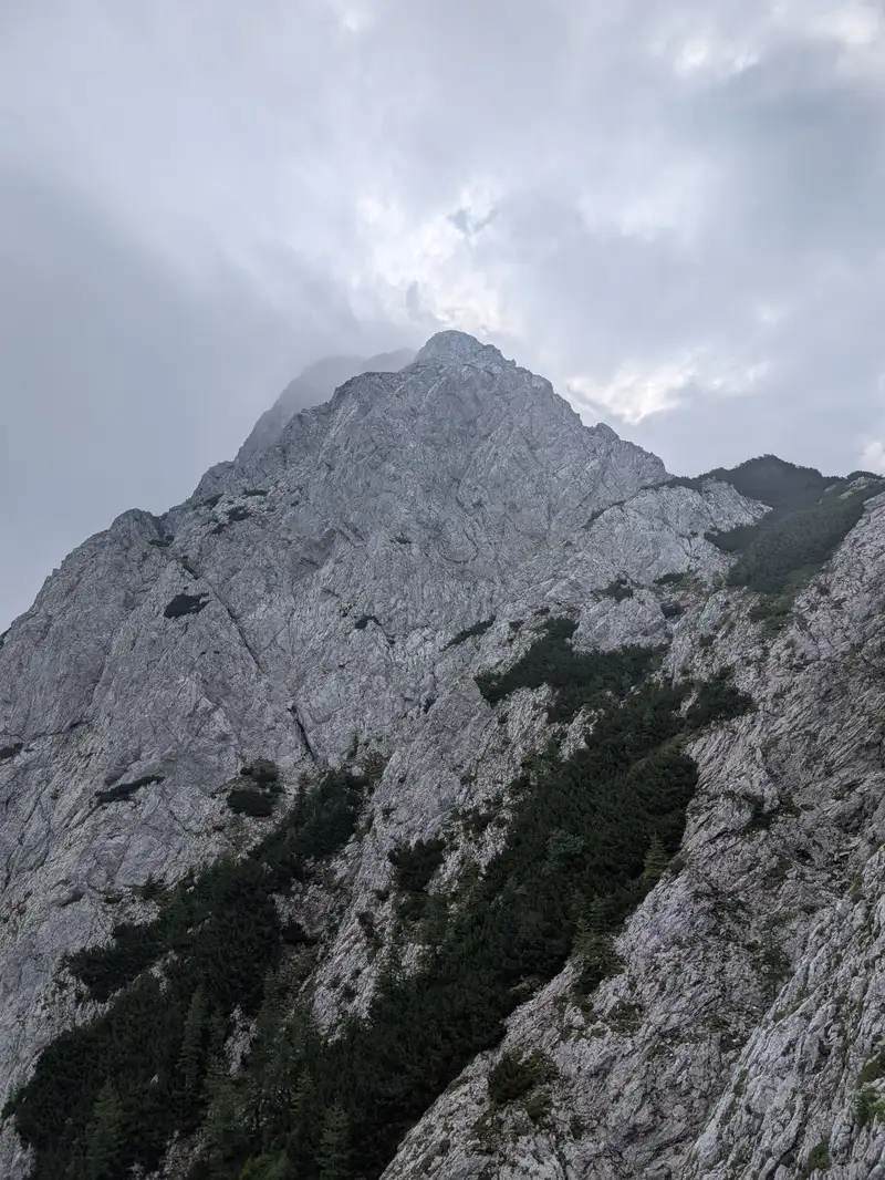 Look into Storžič direction from the last stretches of Žrelo ravine.