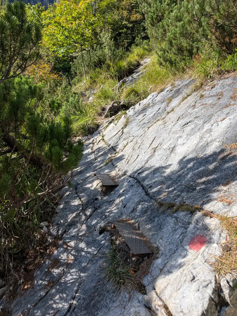 Only metal aides on the whole way up to Capanna Brunner lodge.